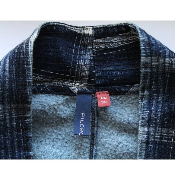 Pilcro Quilted Kimono Jacket / S/M / Blue Motif Anthropologie Long Cardigan Wrap - Picture 7 of 10